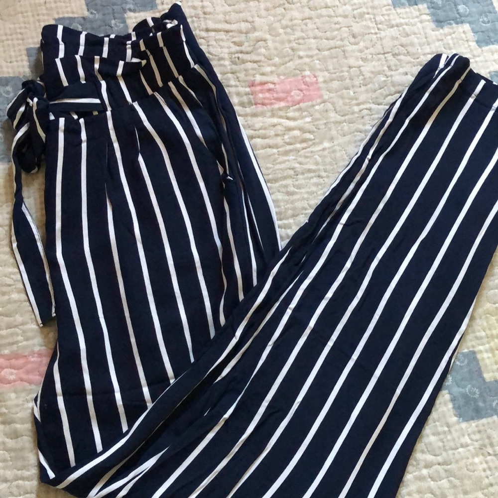 Navy Stripped Dress Pants